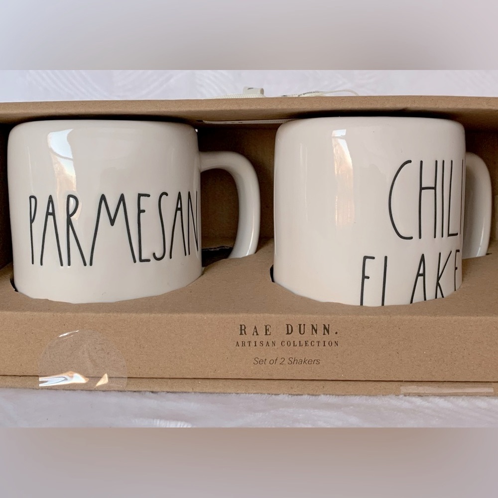 SALE - Rae Dunn Parmesan and Chili Flakes Seasoning Shaker Set